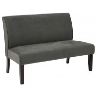 OSP Home Furnishings LAG52-V16 Laguna Loveseat in Graphite Velvet Fabric and Dark Espresso Legs